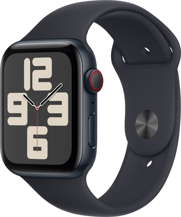 Apple Horloge SE (GPS + Cellular) 44 mm middernachtblauwe aluminium kast en middernachtblauwe sportarmband, S/M (MRH53) in de groep SMARTPHONE & TABLETS / Training, thuis & vrije tijd / Apple Watch & Accessoires / Apple Watch bij TP E-commerce Nordic AB (C77644)