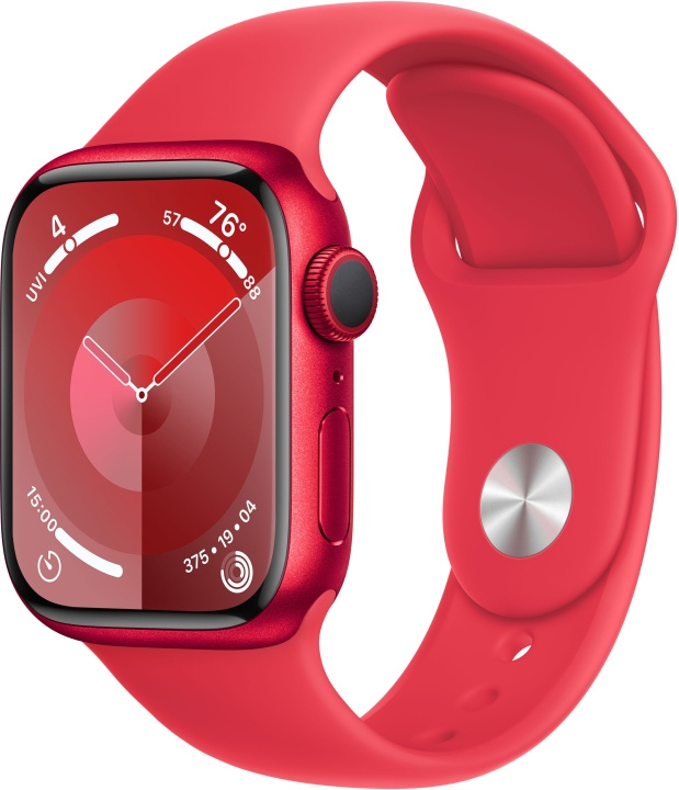 Apple Watch Series 9 (GPS) 41 mm rode (PRODUCT)RED aluminium kast en rode (PRODUCT)RED sportarmband, S/M (MRXG3) in de groep SMARTPHONE & TABLETS / Training, thuis & vrije tijd / Apple Watch & Accessoires / Apple Watch bij TP E-commerce Nordic AB (C77666)