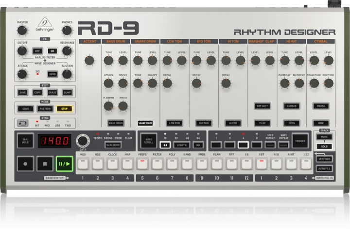 BEHRINGER RD-9 analoge drummachine in de groep SPORT, VRIJE TIJD & HOBBY / Hobby / Muziek / Accessoires voor muziekinstrumenten bij TP E-commerce Nordic AB (C78219)