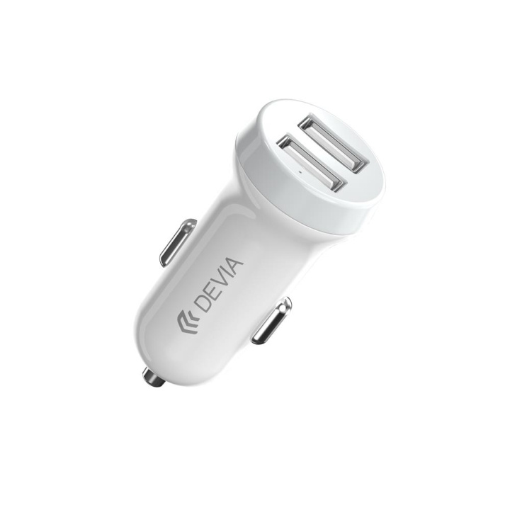 Devia billaddare Smart 2x USB 3,1A vit + USB-C kabel in de groep SMARTPHONE & TABLETS / Opladers & Kabels / Autoladers / Autoladers USB bij TP E-commerce Nordic AB (C78540)