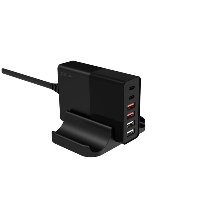 Devia väggladdare Extreme PD QC 3.0 75W 2x USB-C 4x USB svart in de groep SMARTPHONE & TABLETS / Opladers & Kabels / Wandoplader / Wandoplader USB bij TP E-commerce Nordic AB (C78605)