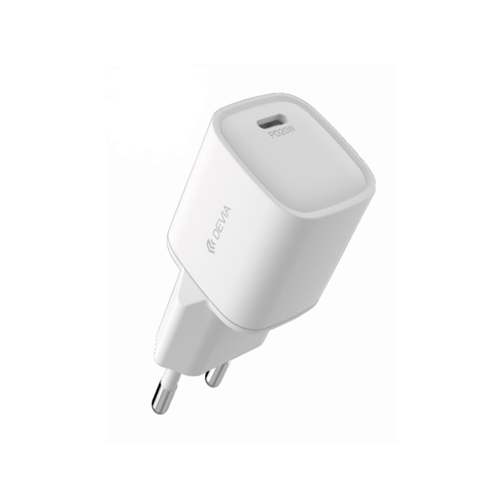 Devia väggladdare Smart Mini PD 20W 1x USB-C vit in de groep SMARTPHONE & TABLETS / Opladers & Kabels / Wandoplader / Wandoplader Type C bij TP E-commerce Nordic AB (C78611)