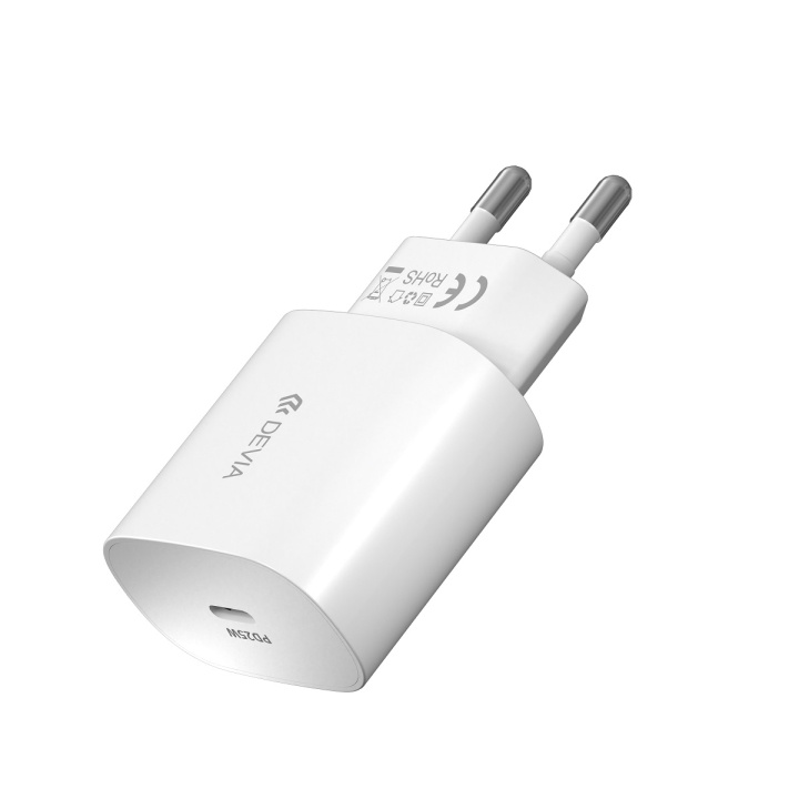 Devia väggladdare Smart PD 25W 1x USB-C vit + kabel USB-C - USB-C in de groep SMARTPHONE & TABLETS / Opladers & Kabels / Wandoplader / Wandoplader Type C bij TP E-commerce Nordic AB (C78645)