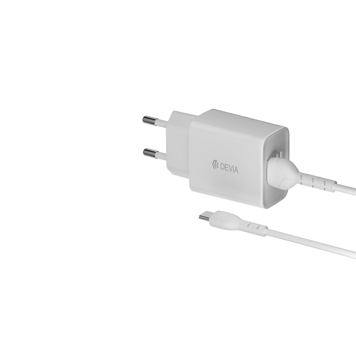 Devia väggladdare Smart 2x USB 2,4A vit + USB-C-kabel in de groep SMARTPHONE & TABLETS / Opladers & Kabels / Wandoplader / Wandoplader USB bij TP E-commerce Nordic AB (C78648)