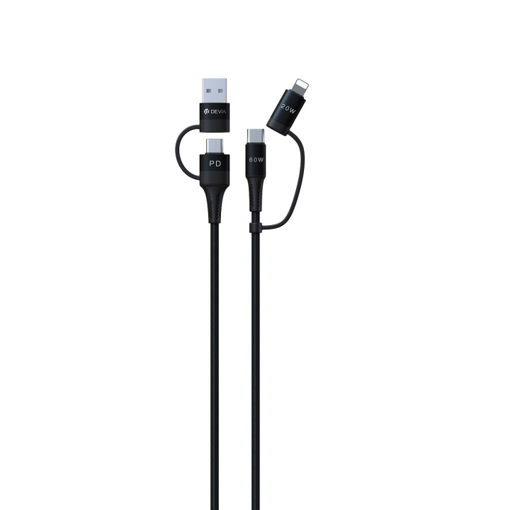 Devia kabel 4in1 Extreme EC504 PD USB-C + USB - USB-C + Lightning 1,5 m svart in de groep SMARTPHONE & TABLETS / Opladers & Kabels / Kabels / Kabels Lightning bij TP E-commerce Nordic AB (C78653)