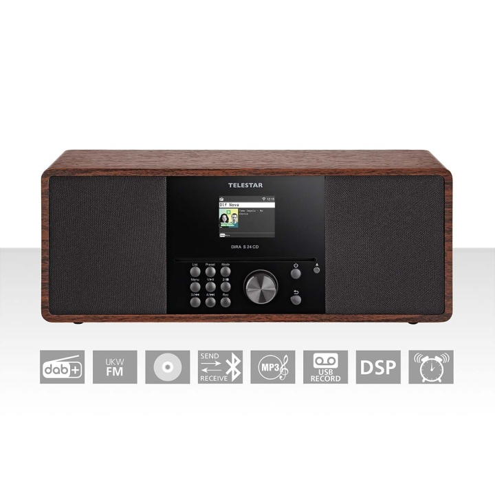 TELESTAR DIRA S 24 CD DAB+ / FM Stereo Radio met CD-speler Hout in de groep HOME ELECTRONICS / Audio & Beeld / Thuisbioscoop, Hifi en Draagbaar / Radio & Wekkers / Draadloze audiozender bij TP E-commerce Nordic AB (C78696)