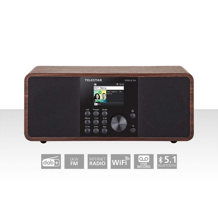 TELESTAR DIRA S 24i Multifunctionele Stereo Radio DAB+ / FM / Internet / Bluetooth Hout in de groep HOME ELECTRONICS / Audio & Beeld / Thuisbioscoop, Hifi en Draagbaar / Radio & Wekkers / Draadloze audiozender bij TP E-commerce Nordic AB (C78701)