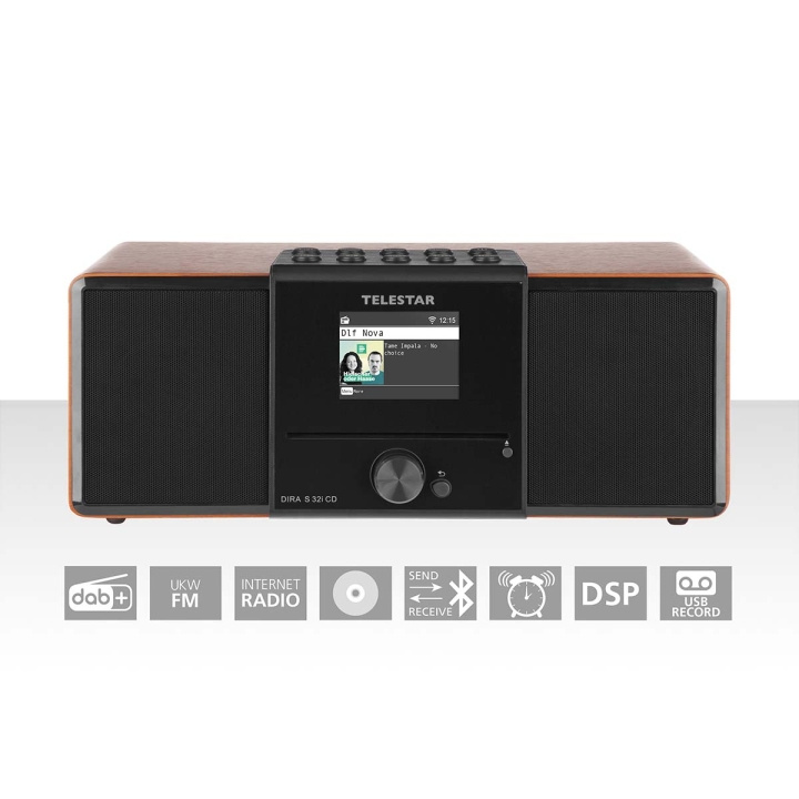 TELESTAR DIRA S32i CD EWF Multifunctionele Stereo Radio met CD-speler DAB+ / FM / Internet / Bluetooth Hout in de groep HOME ELECTRONICS / Audio & Beeld / Thuisbioscoop, Hifi en Draagbaar / Radio & Wekkers / Draadloze audiozender bij TP E-commerce Nordic AB (C78703)