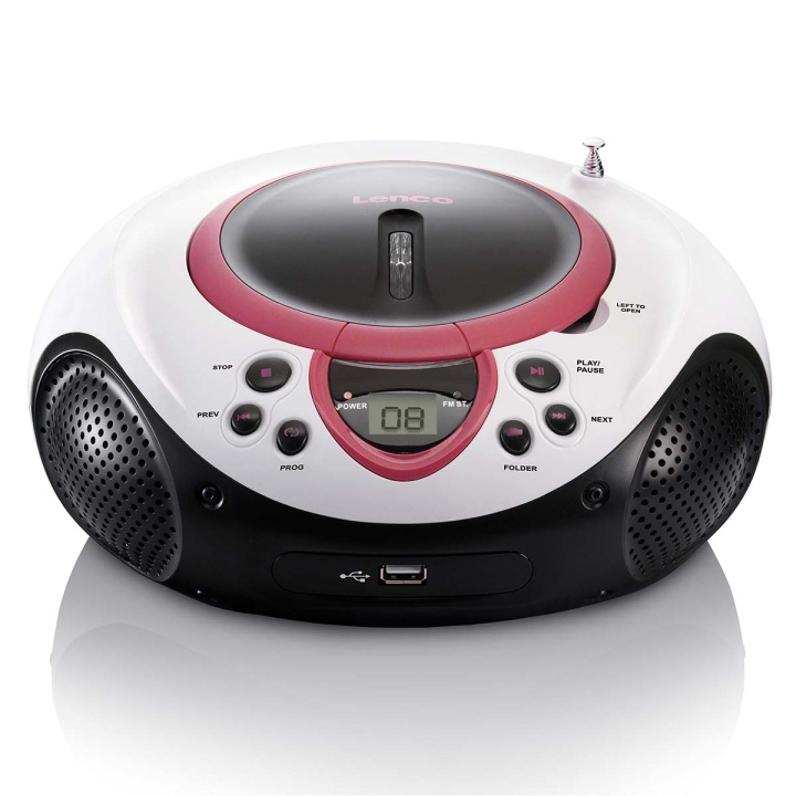 Lenco Draagbare FM-radio CD- en USB-speler Roze in de groep HOME ELECTRONICS / Audio & Beeld / Thuisbioscoop, Hifi en Draagbaar / Radio & Wekkers / Draadloze audiozender bij TP E-commerce Nordic AB (C78727)