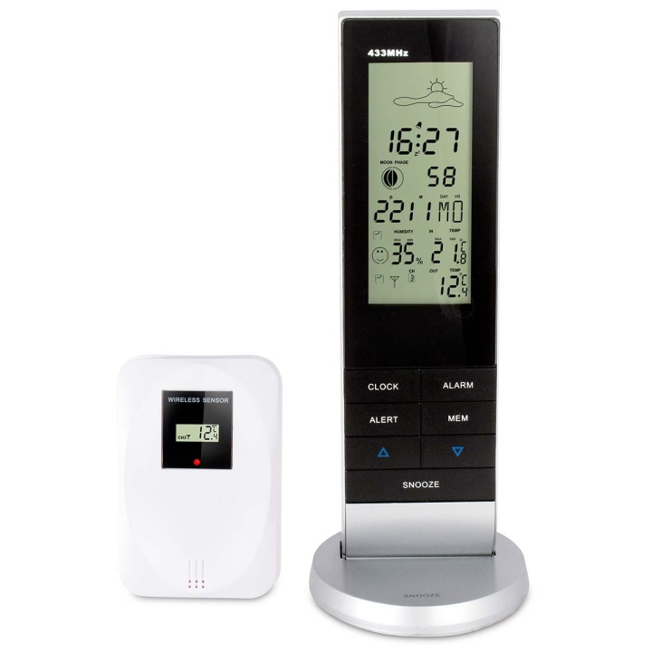 Alecto Weerstation met draadloze sensor Zwart / Zilver in de groep HUISHOUDEN & TUIN / Ventilatoren & Klimaatproducten / Thermometers en weerstations bij TP E-commerce Nordic AB (C78733)