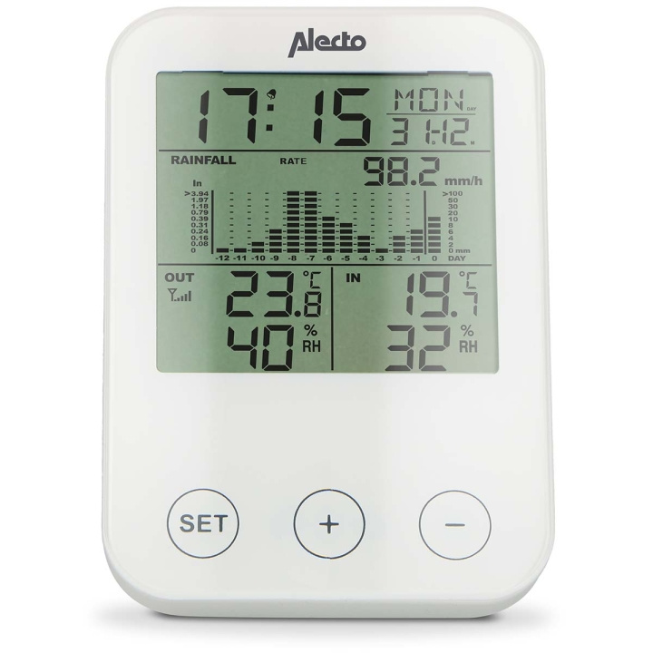 Alecto Weerstation met draadloze sensor Zwart / Grijs in de groep HUISHOUDEN & TUIN / Ventilatoren & Klimaatproducten / Thermometers en weerstations bij TP E-commerce Nordic AB (C78734)