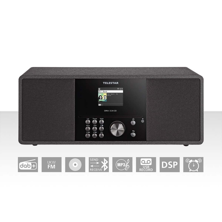 TELESTAR DIRA S 24 CD DAB+/FM Stereo Radio met CD-speler Zwart in de groep HOME ELECTRONICS / Audio & Beeld / Thuisbioscoop, Hifi en Draagbaar / Radio & Wekkers / Draadloze audiozender bij TP E-commerce Nordic AB (C78737)