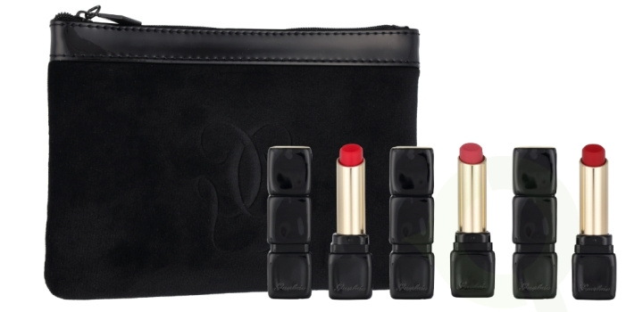 Guerlain Kiss Kiss Tender Matte Lipstick Trio Set 8.4 g 3x2.8gr - #775 Kiss Rouge/#219 Tender Rose/#940 My Rouge/Pouch in de groep BEAUTY & HEALTH / Makeup / Lippen / Lippenstift bij TP E-commerce Nordic AB (C78901)