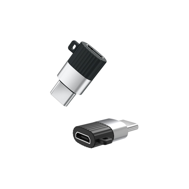 XO adapter NB149-A microUSB - USB-C svart in de groep COMPUTERS & RANDAPPARATUUR / Computerkabels / USB / USB-C bij TP E-commerce Nordic AB (C79146)