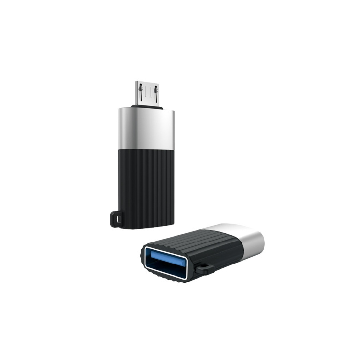 XO adapter NB149-G USB - microUSB svart OTG in de groep COMPUTERS & RANDAPPARATUUR / Computerkabels / USB / Micro-USB bij TP E-commerce Nordic AB (C79147)