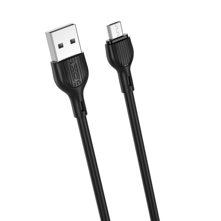 XO kabel NB200 USB - microUSB 1,0m 2.1A svart in de groep COMPUTERS & RANDAPPARATUUR / Computerkabels / USB / Micro-USB bij TP E-commerce Nordic AB (C79182)