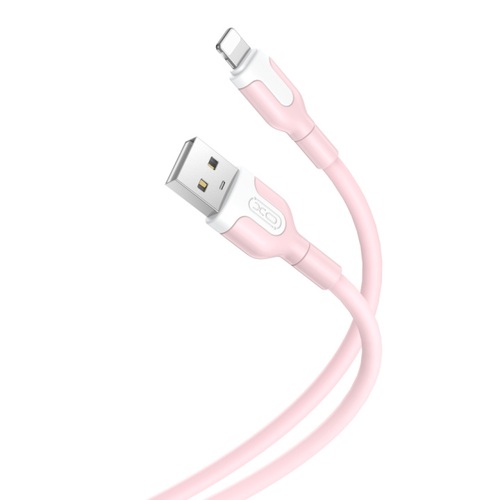 XO kabel NB212 USB - Lightning 1,0 m 2,1A rosa in de groep SMARTPHONE & TABLETS / Opladers & Kabels / Kabels / Kabels Lightning bij TP E-commerce Nordic AB (C79184)