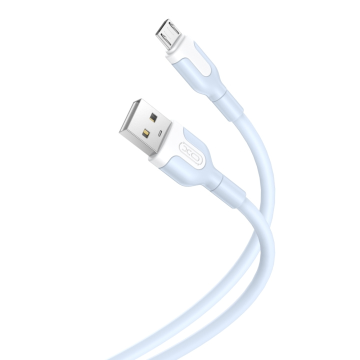 XO kabel NB212 USB - microUSB 1,0 m 2,1A blå in de groep COMPUTERS & RANDAPPARATUUR / Computerkabels / USB / Micro-USB bij TP E-commerce Nordic AB (C79186)