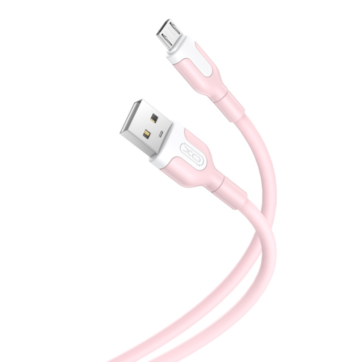 XO kabel NB212 USB - microUSB 1,0 m 2,1A rosa in de groep COMPUTERS & RANDAPPARATUUR / Computerkabels / USB / Micro-USB bij TP E-commerce Nordic AB (C79187)