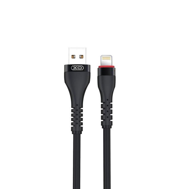 XO kabel NB213 USB - Lightning 1,0 m 2,4A svart in de groep SMARTPHONE & TABLETS / Opladers & Kabels / Kabels / Kabels Lightning bij TP E-commerce Nordic AB (C79192)