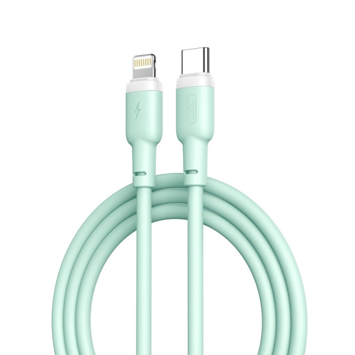 XO kabel NB208A PD USB-C - Lightning 1,0m 20W grön in de groep COMPUTERS & RANDAPPARATUUR / Computerkabels / USB / USB-C bij TP E-commerce Nordic AB (C79200)