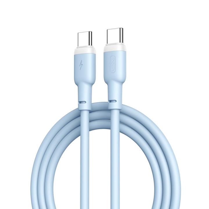 XO kabel NB208B PD USB-C - USB-C 1,0m 60W blå in de groep COMPUTERS & RANDAPPARATUUR / Computerkabels / USB / USB-C bij TP E-commerce Nordic AB (C79202)