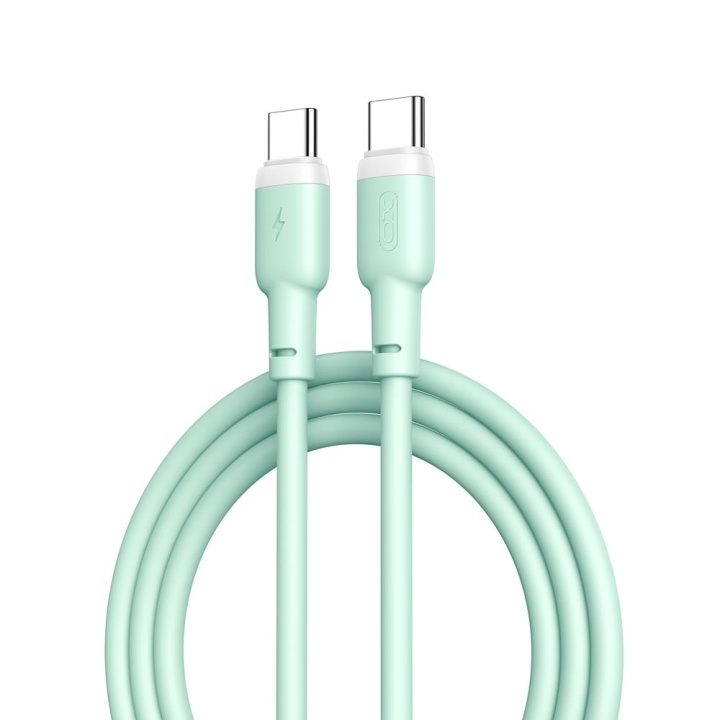 XO kabel NB208B PD USB-C - USB-C 1,0m 60W grön in de groep COMPUTERS & RANDAPPARATUUR / Computerkabels / USB / USB-C bij TP E-commerce Nordic AB (C79203)