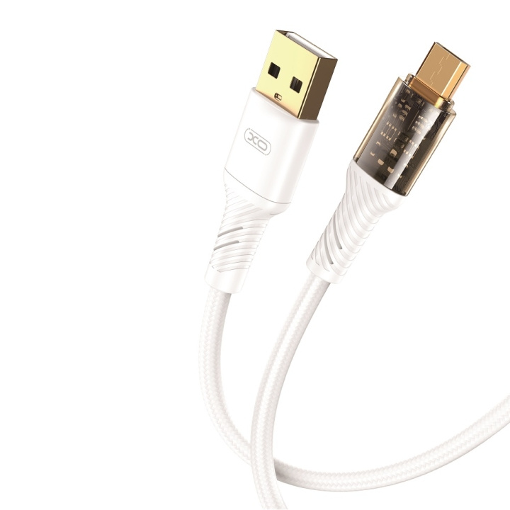 XO Clear kabel NB229 USB - microUSB 1,0 m 2,4A vit in de groep SMARTPHONE & TABLETS / Opladers & Kabels / Kabels / Kabels microUSB bij TP E-commerce Nordic AB (C79211)