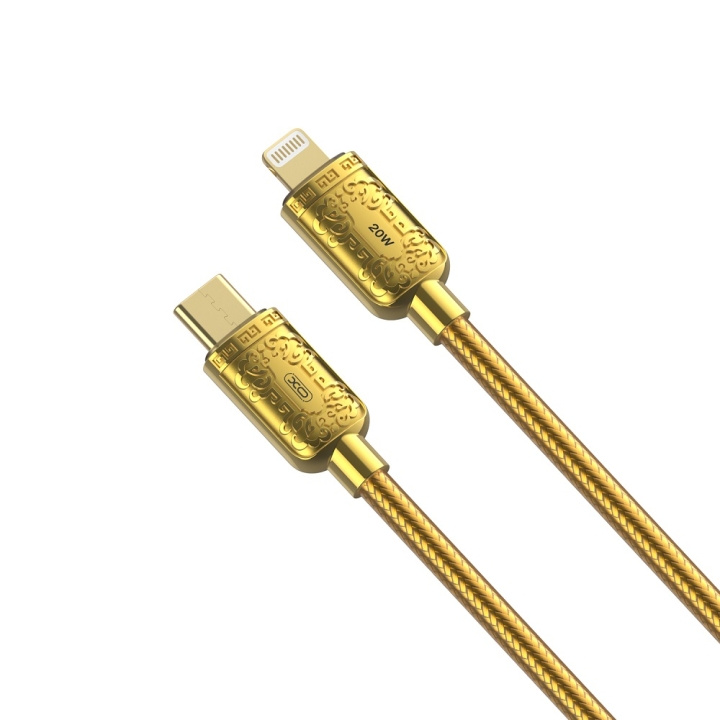 XO kabel NB-Q217A PD USB-C - Lightning 1,0m 20W guld in de groep COMPUTERS & RANDAPPARATUUR / Computerkabels / USB / USB-C bij TP E-commerce Nordic AB (C79214)