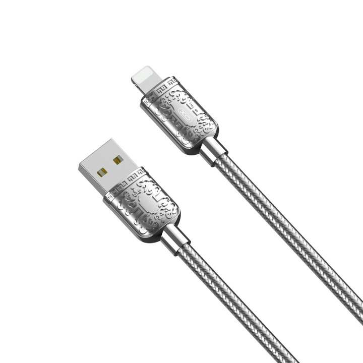 XO kabel NB216 USB - Lightning 1,0 m 2,4A silver in de groep SMARTPHONE & TABLETS / Opladers & Kabels / Kabels / Kabels Lightning bij TP E-commerce Nordic AB (C79215)