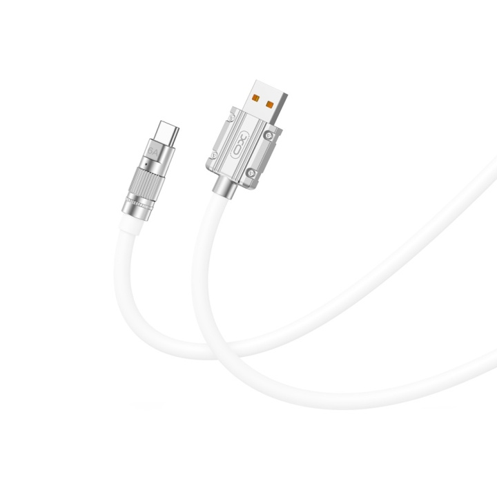 XO kabel NB227 USB - USB-C 1,2 m 6A vit in de groep COMPUTERS & RANDAPPARATUUR / Computerkabels / USB / USB-C bij TP E-commerce Nordic AB (C79231)