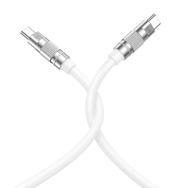 XO kabel NB-Q228B USB-C - USB-C 1,2m 60W vit in de groep COMPUTERS & RANDAPPARATUUR / Computerkabels / USB / USB-C bij TP E-commerce Nordic AB (C79238)