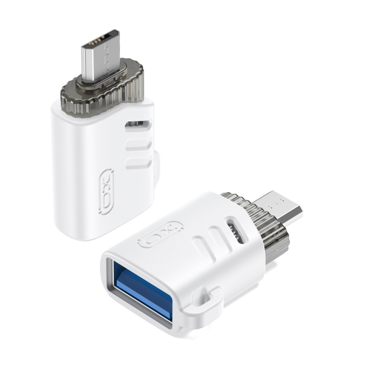 XO adapter NB256C OTG USB - microUSB vit in de groep COMPUTERS & RANDAPPARATUUR / Computerkabels / USB / Micro-USB bij TP E-commerce Nordic AB (C79300)