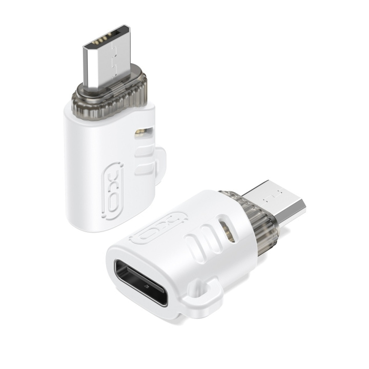 XO adapter NB256H USB-C - microUSB vit in de groep COMPUTERS & RANDAPPARATUUR / Computerkabels / USB / USB-C bij TP E-commerce Nordic AB (C79301)