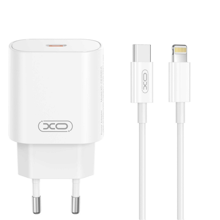 XO väggladdare CE25 PD 25W 1x USB-C vit + kabel USB-C - Lightning in de groep SMARTPHONE & TABLETS / Opladers & Kabels / Wandoplader / Wandoplader Lightning bij TP E-commerce Nordic AB (C79319)