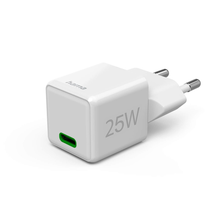 Hama Mini Snabbladdare USB-C PD 25W Vit in de groep SMARTPHONE & TABLETS / Opladers & Kabels / Wandoplader bij TP E-commerce Nordic AB (C79415)