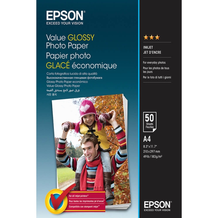 Epson A4 Value Glossy Photo Paper A4 - 50 Ark in de groep HOME ELECTRONICS / Foto & Video / Fotoapparatuur / Overige bij TP E-commerce Nordic AB (C79458)