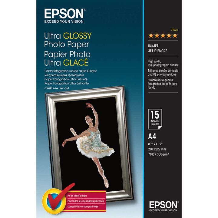 Epson A4 Ultra Glossy Photo Paper A4 - 15 Ark in de groep HOME ELECTRONICS / Foto & Video / Fotoapparatuur / Overige bij TP E-commerce Nordic AB (C79461)