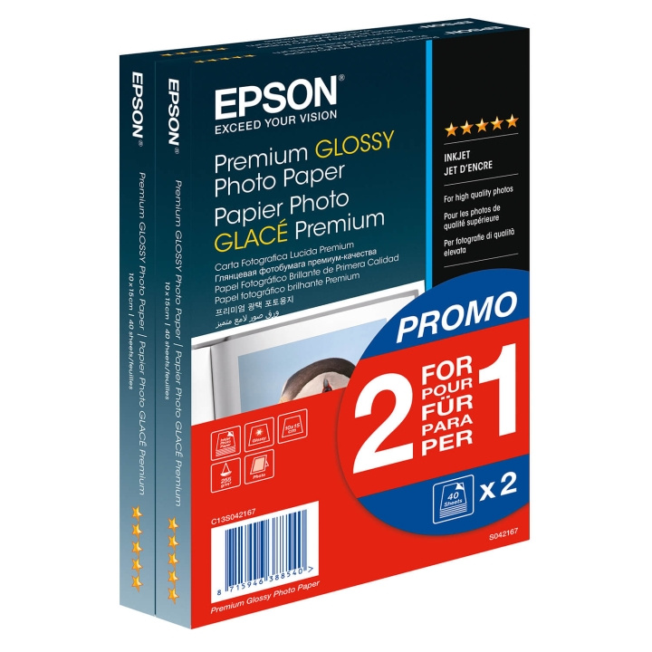 Epson Premium Blankt Fotopapper (2 för 1), 10x15, 255g/m², 80 ark Totalt in de groep HOME ELECTRONICS / Foto & Video / Fotoapparatuur / Overige bij TP E-commerce Nordic AB (C79462)