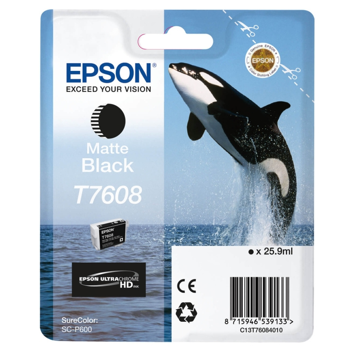 Epson Bläck UltraChrome HD T76084N10 Mattsvart in de groep COMPUTERS & RANDAPPARATUUR / Printers & Accessoires / Inkt & Toner / Inktpatronen / Epson bij TP E-commerce Nordic AB (C79465)