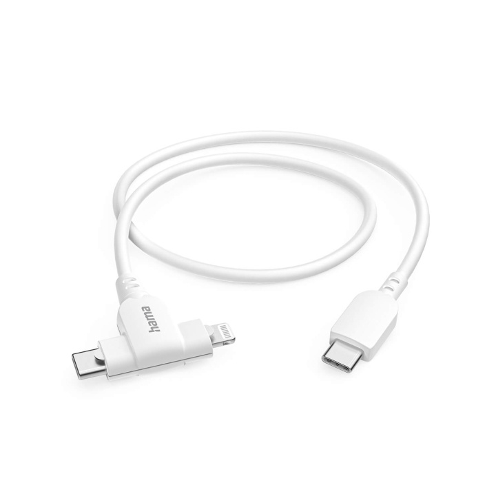 Hama Laddningskabel USB-C till USB-C eller Lightning 1,5 m Vit in de groep COMPUTERS & RANDAPPARATUUR / Computerkabels / USB / USB-C bij TP E-commerce Nordic AB (C79487)