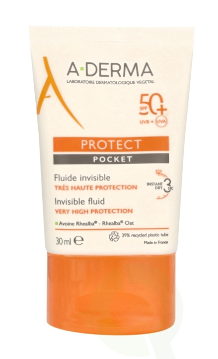 A-Derma Protect Pocket Invisible Fluid SPF50+ 30 ml in de groep BEAUTY & HEALTH / Huidsverzorging / Zonnebank / Zonnebescherming bij TP E-commerce Nordic AB (C79551)