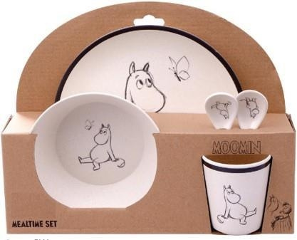 Barbo Toys Moomin 100% Melamine 5-delig pakket (bord, kom, beker, 2 lepels) in de groep SPEELGOED, KINDER- & BABYPRODUCTEN / Eten & Drinken / Kinderservies bij TP E-commerce Nordic AB (C79749)