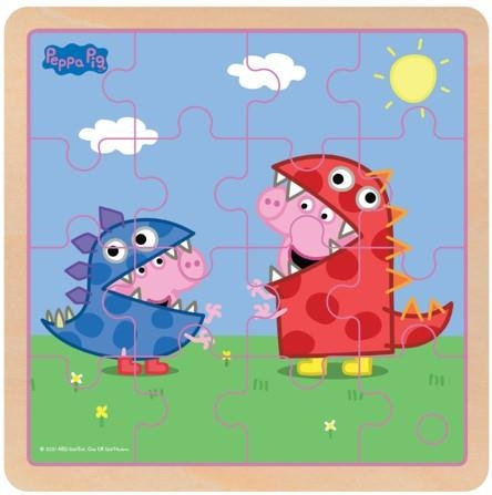 Barbo Toys Peppa Pig Houten Puzzel Dino DressUp in de groep SPEELGOED, KINDER- & BABYPRODUCTEN / Speelgoed / Kinderpuzzel bij TP E-commerce Nordic AB (C79838)