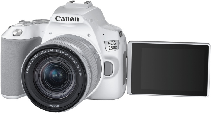 Canon EOS 250D systeemcamera, wit + 18-55 IS STM in de groep HOME ELECTRONICS / Foto & Video / Camera\'s bij TP E-commerce Nordic AB (C80204)