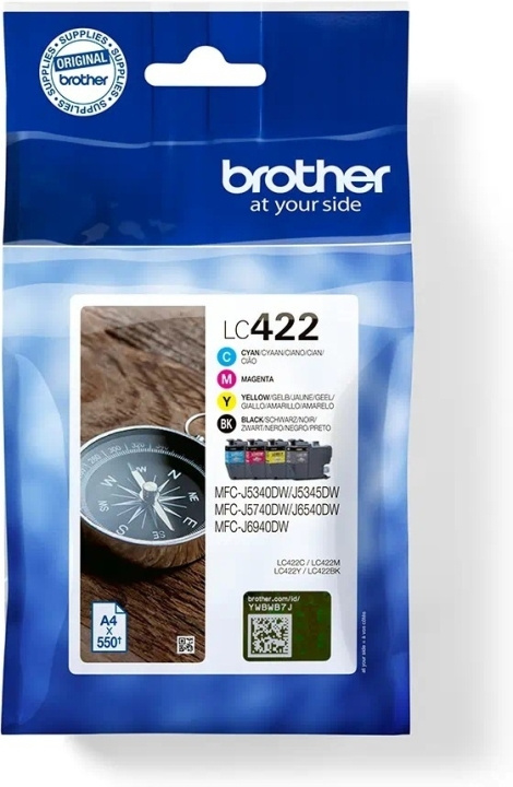 Brother LC422VALDR inktpatroonpakket, 4 kleuren in de groep COMPUTERS & RANDAPPARATUUR / Printers & Accessoires / Inkt & Toner / Inktpatronen / Brother bij TP E-commerce Nordic AB (C80317)