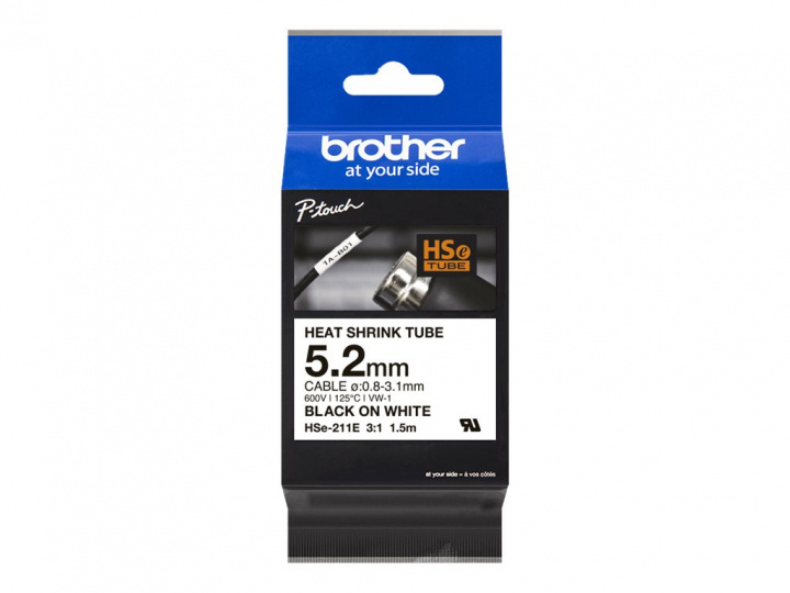 Brother HSe-211E, zwarte tekst op witte achtergrond, breedte 5,2 mm in de groep COMPUTERS & RANDAPPARATUUR / Printers & Accessoires / Printers / Zebra & Lable printers bij TP E-commerce Nordic AB (C80497)