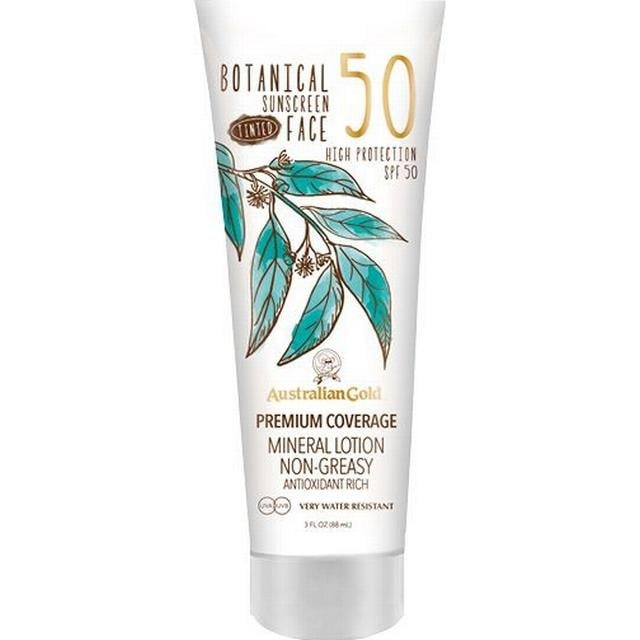 Australian Gold Botanische Getinte Gezichtscrème SPF 50 88 ml - Medium/Tan in de groep BEAUTY & HEALTH / Huidsverzorging / Zonnebank / Zonnebescherming bij TP E-commerce Nordic AB (C80570)