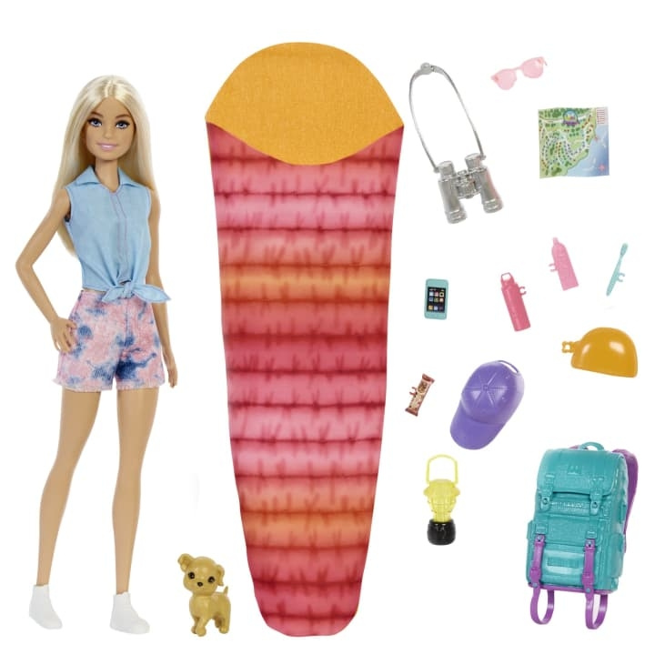 Barbie Camping pop met puppy - Malibu (HDF73) in de groep SPEELGOED, KINDER- & BABYPRODUCTEN / Speelgoed / Docks & Accessoires bij TP E-commerce Nordic AB (C80628)