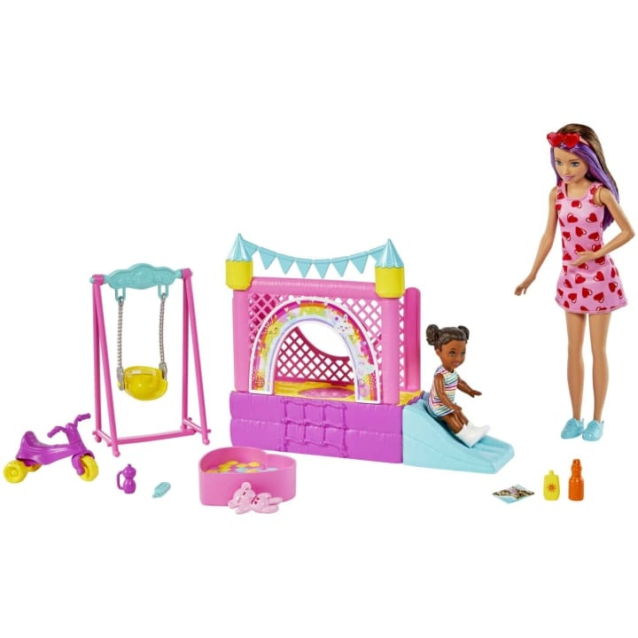 Barbie Skipper Speelset - Babysitters Stuiterhuis (HHB67) in de groep SPEELGOED, KINDER- & BABYPRODUCTEN / Speelgoed / Docks & Accessoires bij TP E-commerce Nordic AB (C80684)